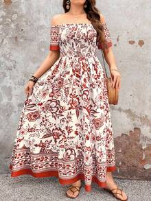 Plus Size Dresses - Red - View 4