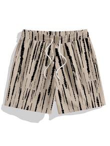 VIVINTIMO Quần short nam cỡ tiêu chuẩn, in họa tiết nhuộm tie-dye, túi xéo, cạp chun có dây rút. - trắng - Xem 2