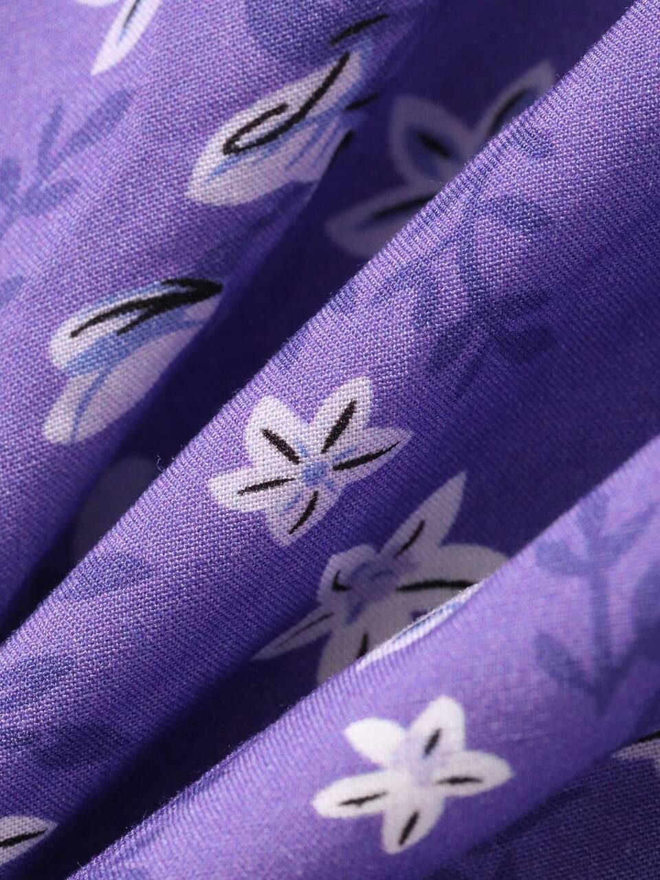Women's Floral Print Tie-Neck Casual Nightgown For Daily Wear & Home Summer