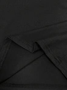 SHEIN Áo tank top nữ ôm dáng với viền màu tương phản - màu đen - Xem 6