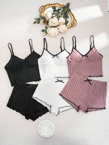 Softscene Bộ đồ mặc nhà thường ngày màu trơn 3 món - Nhiều màu - Xem 3