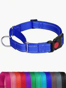 1PC Heavy Duty Reflective Nylon Martingale Dog Collar No Pull Training Collar L Adjustable For Small Medium Large Dogs Pet Training Gear Walking Accessories - Multicolor - View 39