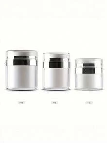 1PC 15g 30g 50g Airless Cosmetic Container Refillable Cream Jar Leakproof Portable Travel Size For Creams Lotions Gels Makeup Skincare Travel Essentials - White - View 11