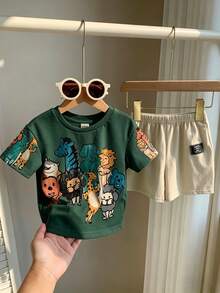 SHEIN Baby Boy Casual Cartoon Print Top, Suitable For Spring/Summer - Multicolor - View 4