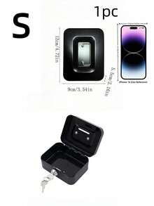 Home Money With Lock - Medium Steel Cash Box Includes Money Tray, Secure Storage For Bills, Coins & Valuables - Black - View 12