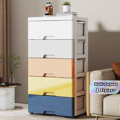1 Tủ đựng đồ bằng nhựa đa năng hiện đại, hình chữ nhật màu trắng, hoàn hảo để cất giữ đồ chơi, quần áo, sắp xếp đồ đạc trong nhà, hộp đựng đồ chơi dưới gầm giường.