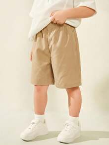 SHEIN Bộ 5 chiếc quần short kiểu dáng thường ngày, thoải mái, đa năng và dễ thương dành cho bé trai, phù hợp mặc hàng ngày, đi học, đi chơi, chơi thể thao, mùa xuân/hè. - Nhiều màu - Xem 5