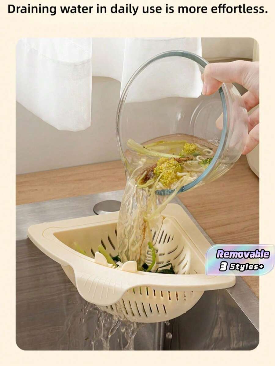1PC Kitchen Sink Strainer Basket Removable Hanging Multifunctional Sink Basket Garbage Filter Kitchen Cleaning Storage Organizer Suitable For Rinsing Vegetables Straining Leftover Food Residue Storing Kitchen Utensils For Household Kitchen Cleaning And Organization - Multicolor - View 1