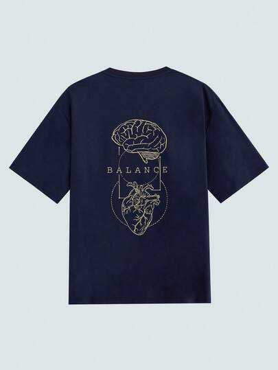 Modcrash 1 pieza Camiseta de manga corta holgada con estampado de moda para hombre | Diseño exquisito | Esencial de verano | Fácil de combinar, mostrando tu estilo