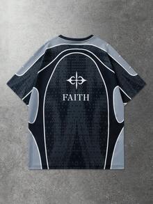 ROMWE MEN Men's Street Graphic Print Short Sleeve T-Shirt, Suitable For Spring/Summer - Black - View 8