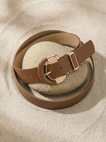 Letter Buckle Belt Summer, School Fall, Autumn, Halloween - Brown - View 1