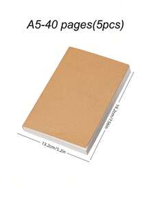 1pc 40/200/400 Page A5 Blank Kraft Paper Notebook Thick Sketchbook Journal Diary Notepad With Random Stickers Office Study Writing Gift For Holiday Birthday Back To Season Planner - Yellow - View 12