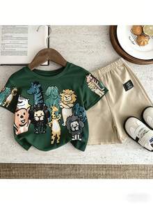 SHEIN Baby Boy Casual Cartoon Print Top, Suitable For Spring/Summer - Multicolor - View 3