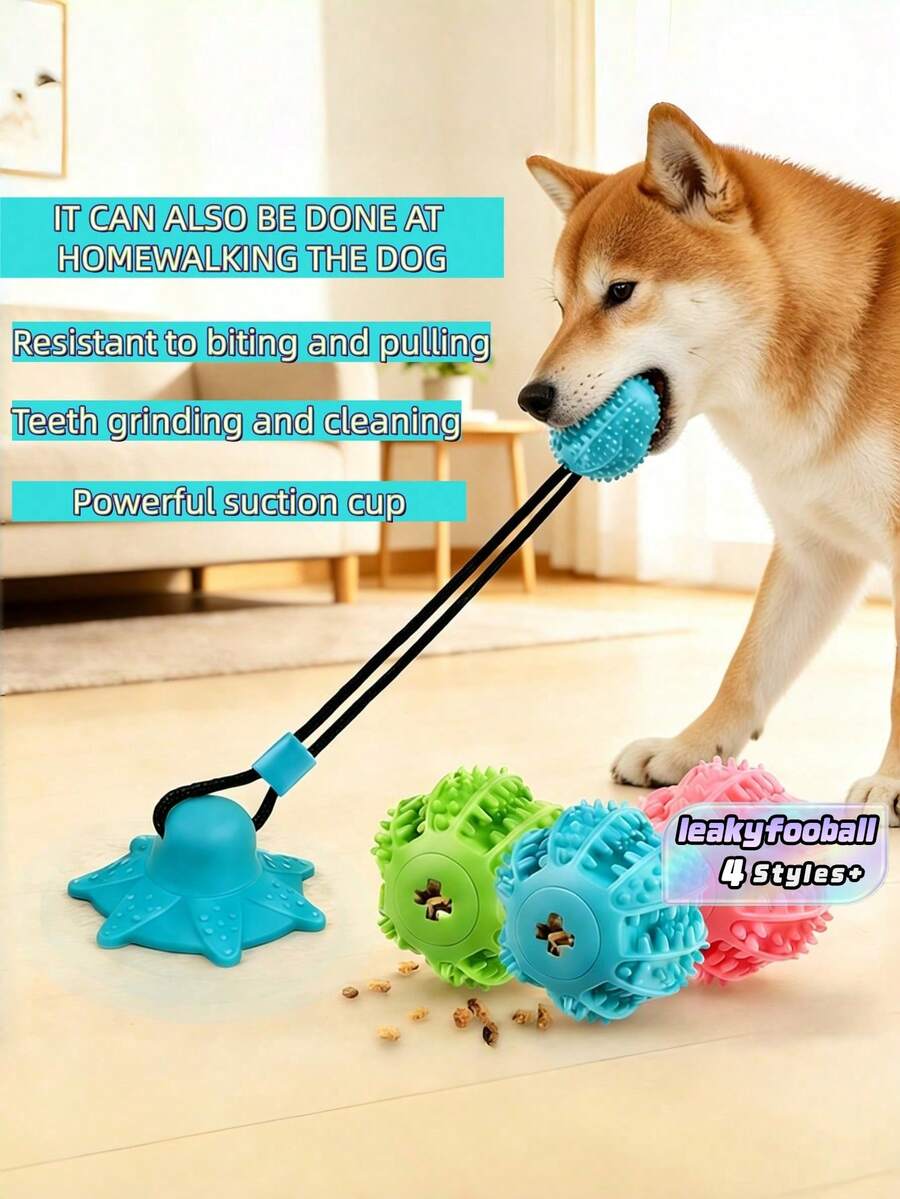 Brinquedo de adestramento para cães, coleira com ventosa forte para mastigar, brinquedo para cães de pequeno e médio porte para combater o tédio. (Recomendado para uso em pisos lisos, não recomendado para pisos de madeira.) - Multicolorido - Ver 1