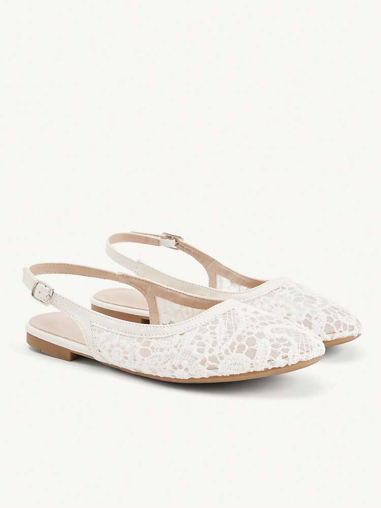 CUCCOO CHICEST Women Shoes Beige Lace Mesh Embroidered Fabric Women's Flat Shoes Fashion, Comfortable And Elegant Daily Commuting Simple And Versatile After Lifting Empty Flat Shoes Women's Shoes