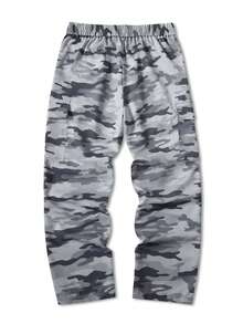 Manfinity Homme Men's Mature Gray Camouflage Folded Hem Casual Pants - Multicolor - View 2