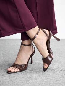 CUCCOO BIZCHIC Women's Fashionable Elegant Minimalist High Heel Sandals For Christmas Valentine's Day Summer Shoes - 7801 dark brown - View 4