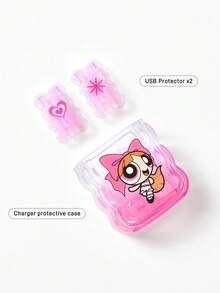 THE POWERPUFF GIRLS X SHEIN Ốp bảo vệ đầu sạc gập gọn Power Girl Gradient - Hồng - Xem 5