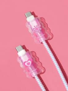 THE POWERPUFF GIRLS X SHEIN Ốp bảo vệ đầu sạc gập gọn Power Girl Gradient - Hồng - Xem 6
