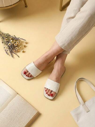 Sandalias planas de mujer con estampado animal, relieve llamativo perfecto para cualquier armario, Sandalias casuales de punta abierta para mayor comodidad y estilo veraniego. Sandalias de moda perfectas para el día a día
