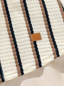 Cozy Pixies 男童条纹短袖纽扣休闲衬衫套装，夏季 - 棕色 - 查看 7