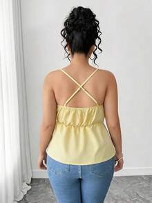 Elenzga Áo blazer hai dây cổ chữ V dáng suông mùa hè dành cho nữ cỡ lớn, áo croptop cổ chữ V gợi cảm, áo blazer hai dây cổ chữ V cài cúc đôi ôm sát eo thời trang, phù hợp cho các dịp trang trọng như dạ hội, tiệc cocktail hoặc hộp đêm. Áo khoác có khóa kéo Zoey Outfit, áo công sở thường ngày dành cho nữ, trang phục sở thú dành cho nữ. - Màu vàng - Xem 2