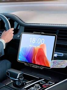 SHEIN 1套CD槽车载支架，可调节臂，适用于智能手机和平板电脑，兼容4-14英寸屏幕，ABS塑料材质，仪表盘收纳架，解放双手，驾驶必备，热销商品 - 彩色 - 查看 1