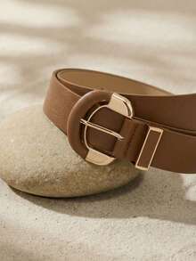 Letter Buckle Belt Summer, School Fall, Autumn, Halloween - Brown - View 2