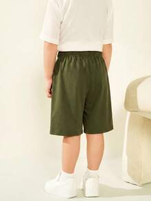 SHEIN Bộ 5 chiếc quần short kiểu dáng thường ngày, thoải mái, đa năng và dễ thương dành cho bé trai, phù hợp mặc hàng ngày, đi học, đi chơi, chơi thể thao, mùa xuân/hè. - Nhiều màu - Xem 3