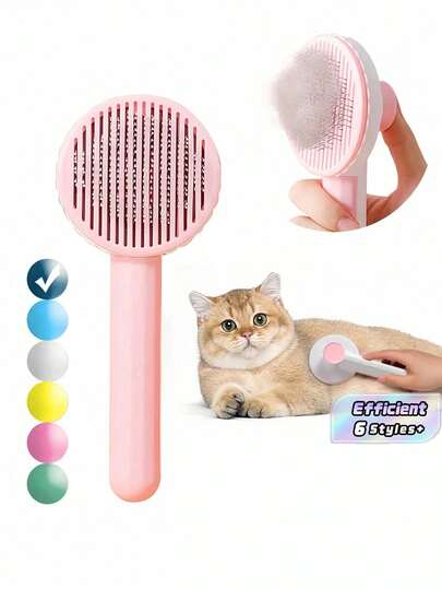 A Multi-Functional Pet Grooming Comb, This Self-Cleaning Slicker Brush Is An Essential Accessory For Hair Removal And Care Of Dogs, Cats, And Puppies.