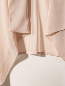 SHEIN Clasi Áo khoác cardigan voan thoáng khí dáng rộng dành cho nữ cỡ lớn - Màu be - Xem 3