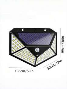 1PC 100 114 LED Solar Wall Light Intelligent Light Motion Sensor Auto Brightness Adjustment Four Side Luminous Waterproof Outdoor For Garden Pathway Driveway Garage Security Lighting - Multicolor - View 13