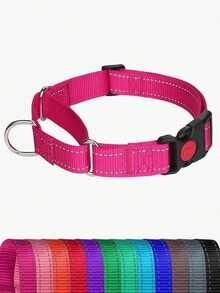 1PC Heavy Duty Reflective Nylon Martingale Dog Collar No Pull Training Collar L Adjustable For Small Medium Large Dogs Pet Training Gear Walking Accessories - Multicolor - View 19