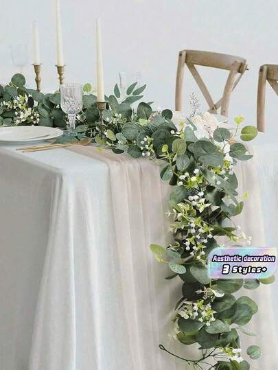 1/2 Stück, 178cm/180cm Künstlicher Eukalyptuskranz, Plastik Eukalyptusblätter Girlande, für Frühling DIY Türkranz, Raumdekoration, Büroparty Dekoration, Feiertag Hausdekoration Valentinstag, Valentinstag Hochzeit, Geburtstag