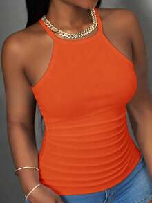 Slaydiva Áo tank top nữ màu trắng trơn, cổ tròn, lưng chữ Y, kiểu dáng trễ vai, cơ bản, đa năng, phong cách thường ngày, hợp xu hướng Xuân/Hè 2026. Thích hợp cho các buổi hẹn hò, ngày Valentine, mùa cưới, tiệc tùng, câu lạc bộ gợi cảm, thể thao, yoga, kỳ nghỉ, bãi biển, phong cách boho, bãi biển đầy cát, trở lại trường học, đi chơi hàng ngày, tiệc tùng, tiệc trà chiều, trang phục ăn sáng muộn, trang phục sân bay. - Màu Cam cháy - Xem 7