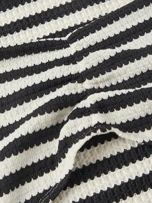 SHEIN MOD Women's Summer Vacation Casual Striped Camisole, Versatile Styling - Black and White - View 3