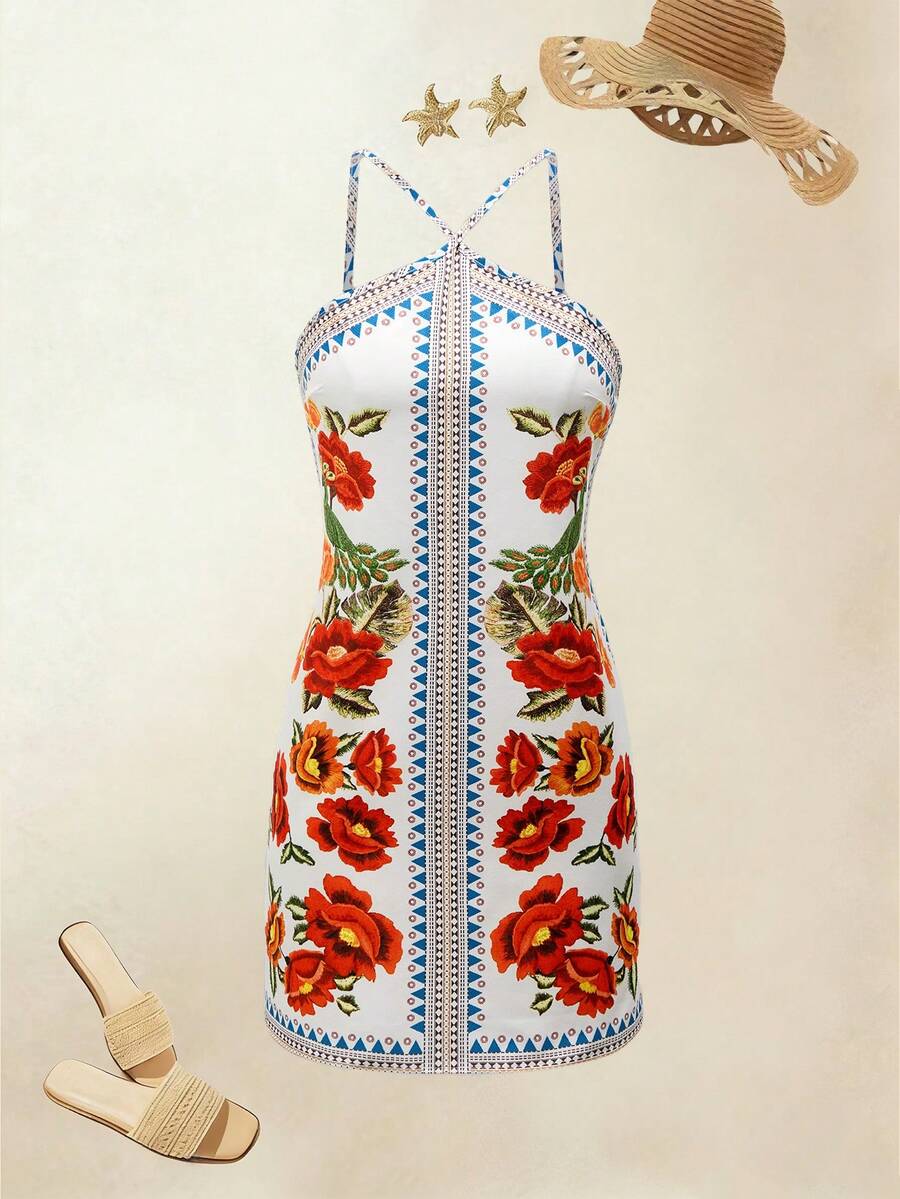 Swim Oasis 新款夏季印花性感时尚女式迷你连衣裙 - 彩色 - 查看 1