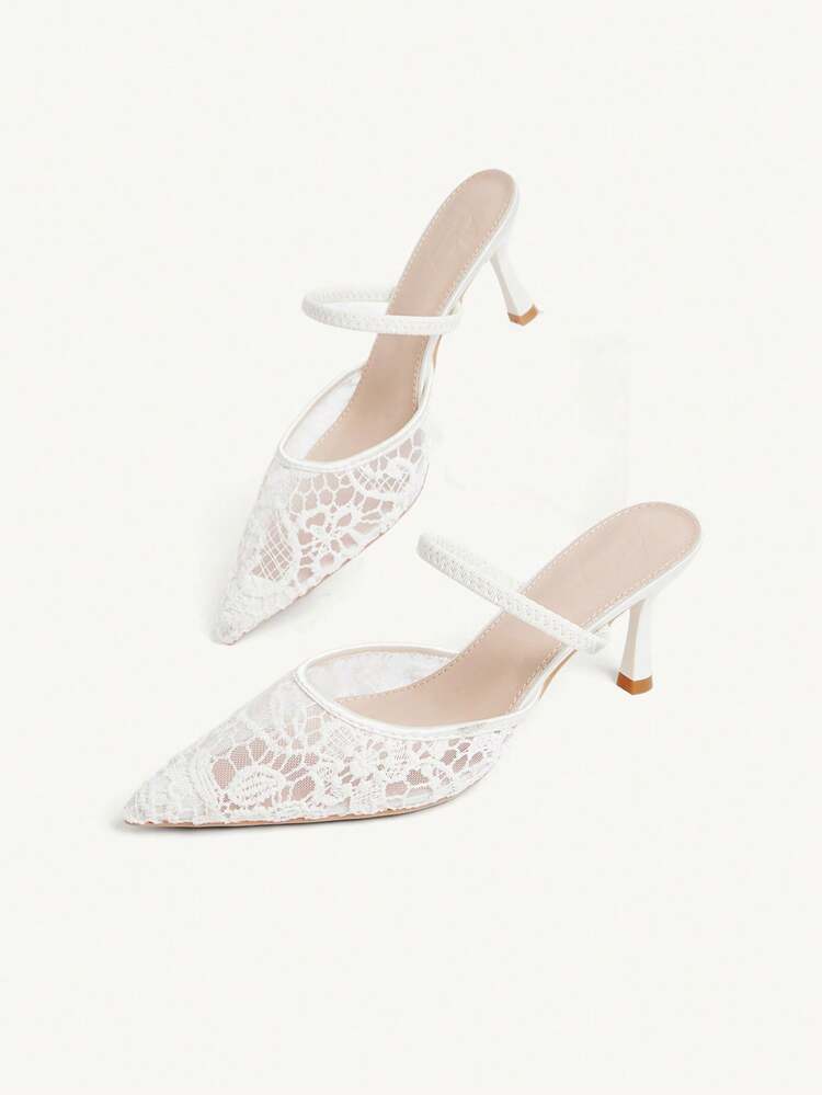 CUCCOO CHICEST Women Shoes Four Seasons New Embroidery Mesh Design Pointed, High Heel Romantic Elegance Stylish Mesh Women's High Heel Shoes Hoop Dress Dating Afternoon Tea Wedding Party Valentine's Day Elegant Dress