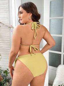 Swim Mod Conjunto de traje de baño de talla grande de unicolor - Amarillo - Ver 2