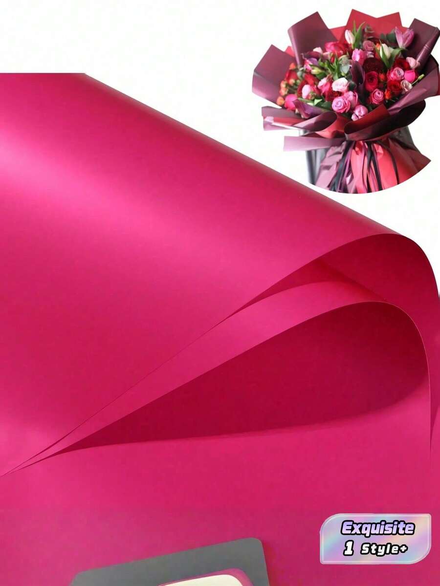 1包20张纯色防水花束包装纸，哑光表面，Oya Paper品牌，花艺用品，适用于婚礼、生日、礼品包装 - 多色 - 查看 1