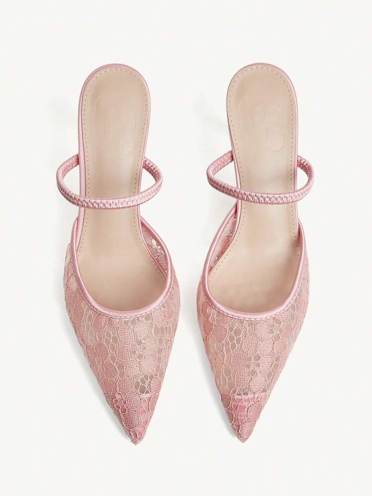 CUCCOO CHICEST Women Shoes Four Seasons New Embroidery Mesh Design Pointed, High Heel Romantic Elegance Stylish Mesh Women's High Heel Shoes Hoop Dress Dating Afternoon Tea Wedding Party Valentine's Day Elegant Dress