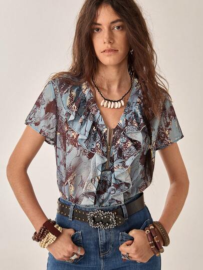 Florisole Áo kiểu Bohemian, Áo kiểu đồng quê, Áo kiểu nghỉ dưỡng, Áo kiểu thường ngày, Áo kiểu dự tiệc, Áo kiểu mùa hè, Áo kiểu họa tiết hoa.