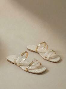 Arave Women's New Flat Bottom Flat Heel Casual Sandals, Comfortable Slippers For Spring/Summer,Beach Outfits - Beige - View 7