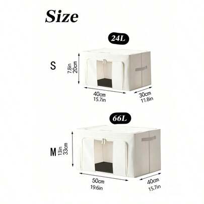 Hộp đựng quần áo 24L/66L - Hộp đựng đồ gia dụng gấp gọn bằng vải Oxford, dung tích lớn, khung thép chắc chắn (đồ chơi, thảm)