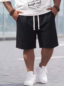 ResortEase Men's Plus Size Solid Color Drawstring Waist Shorts - Multicolor - View 3