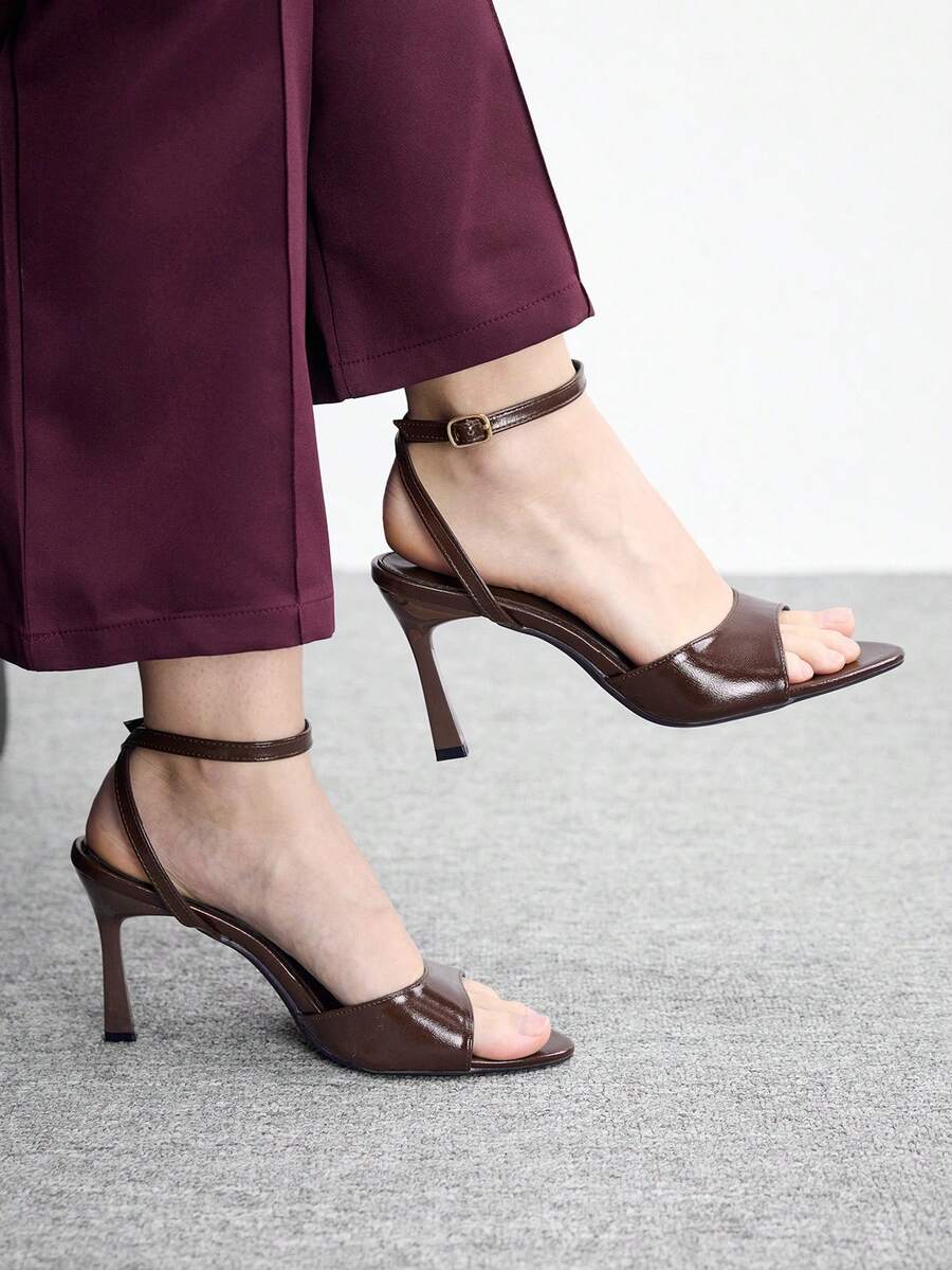 CUCCOO BIZCHIC Women's Fashionable Elegant Minimalist High Heel Sandals For Christmas Valentine's Day Summer Shoes - 7801 dark brown - View 1