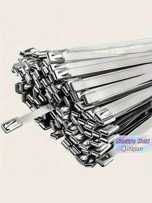 100 cái/gói Dây buộc cáp bằng thép không gỉ siêu bền - Dây buộc cáp bằng kim loại chống gỉ, chịu nhiệt độ cao, thích hợp cho các ứng dụng cơ khí, ô tô, ống xả, v.v. Được làm bằng vật liệu thép không gỉ - Nhiều màu - Xem 1