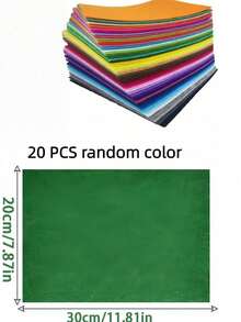 20/40PCS Random Color DIY Felt Fabric Sheets Handmade Craft Material Non Woven Square Soft Felt Cloth For Halloween Easter Decoration Sewing Patchwork Supplies - Multicolor - View 10