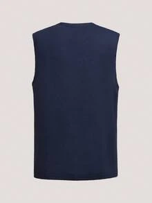 Driftmere 2pcs/Set Men's Sports Tank Top And Shorts Set, Suitable For Running, Fitness, Basketball, Casual Versatile Outfit For Spring And Summer Outdoor Daily Wear Father's Day – A Fathers Day Gift Guide - Navy Blue - View 4
