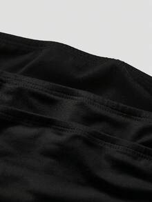 SHEIN Girlism 3pcs/Set Tween Girls' Casual Black Ruched Cropped Camisole Top Set - Black - View 6